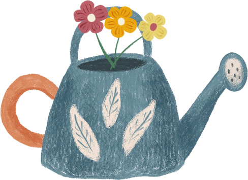 Blue watering can